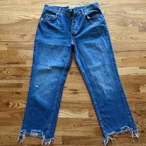 We The Free Frayed Hem Blue Jeans
